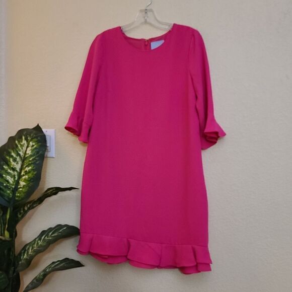 CeCe Pink Ruffle Hem Dress, size 6 - Picture 1 of 12